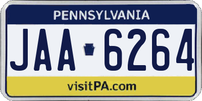 PA license plate JAA6264