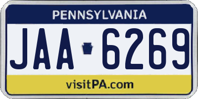 PA license plate JAA6269