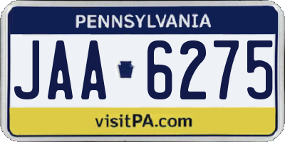 PA license plate JAA6275