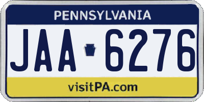 PA license plate JAA6276