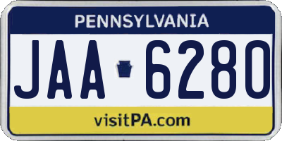 PA license plate JAA6280