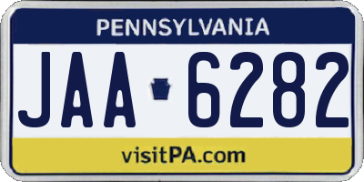 PA license plate JAA6282