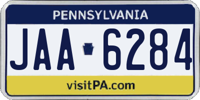 PA license plate JAA6284