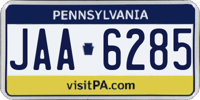 PA license plate JAA6285