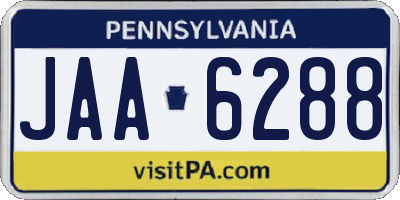 PA license plate JAA6288