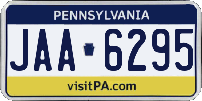 PA license plate JAA6295