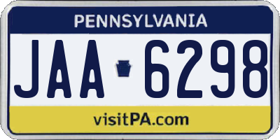 PA license plate JAA6298