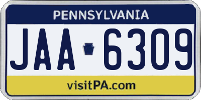 PA license plate JAA6309