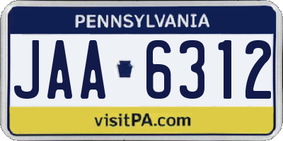 PA license plate JAA6312