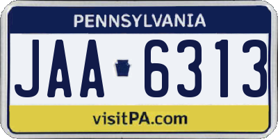 PA license plate JAA6313