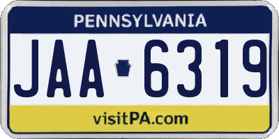 PA license plate JAA6319