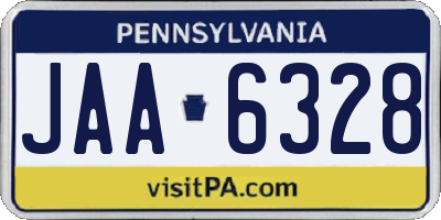 PA license plate JAA6328