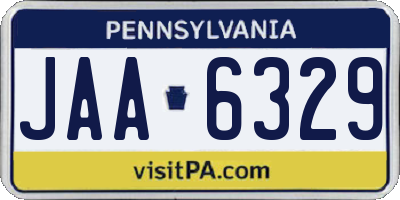 PA license plate JAA6329