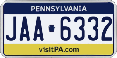 PA license plate JAA6332