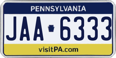 PA license plate JAA6333