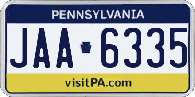 PA license plate JAA6335