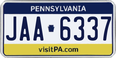 PA license plate JAA6337