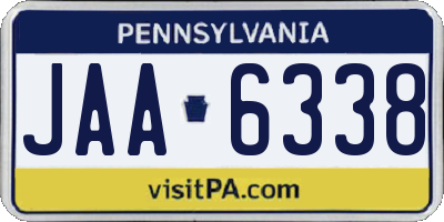 PA license plate JAA6338