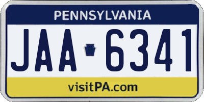 PA license plate JAA6341