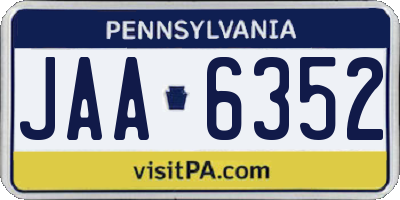 PA license plate JAA6352