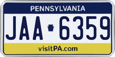 PA license plate JAA6359