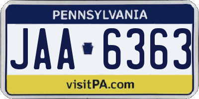 PA license plate JAA6363