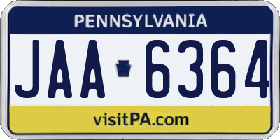 PA license plate JAA6364