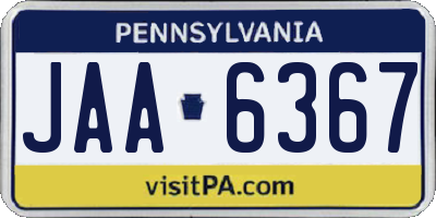 PA license plate JAA6367