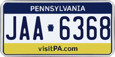 PA license plate JAA6368