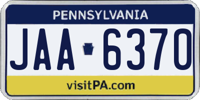 PA license plate JAA6370