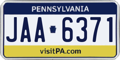 PA license plate JAA6371