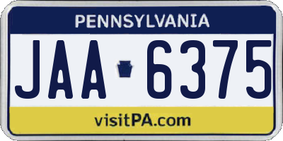 PA license plate JAA6375