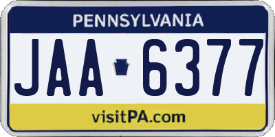 PA license plate JAA6377