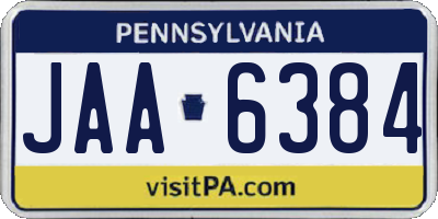 PA license plate JAA6384