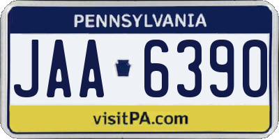 PA license plate JAA6390