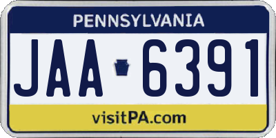 PA license plate JAA6391