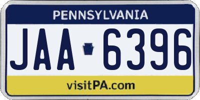 PA license plate JAA6396