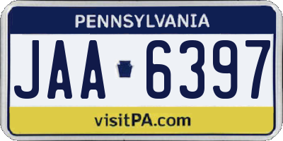 PA license plate JAA6397