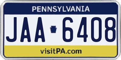 PA license plate JAA6408