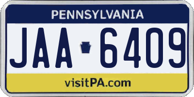 PA license plate JAA6409