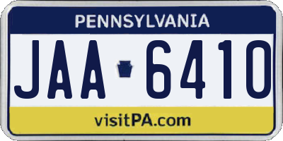 PA license plate JAA6410