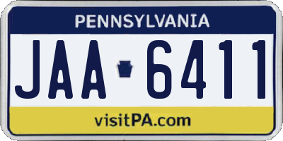 PA license plate JAA6411