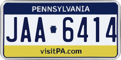 PA license plate JAA6414