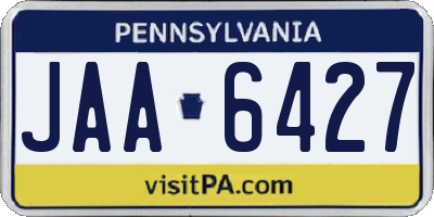 PA license plate JAA6427