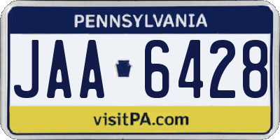 PA license plate JAA6428