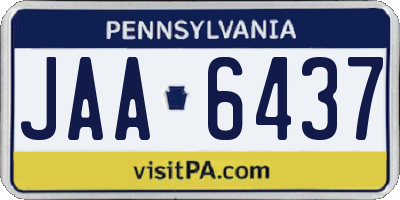 PA license plate JAA6437