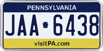 PA license plate JAA6438