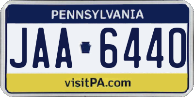 PA license plate JAA6440