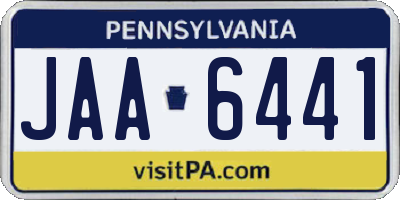 PA license plate JAA6441