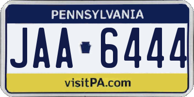 PA license plate JAA6444